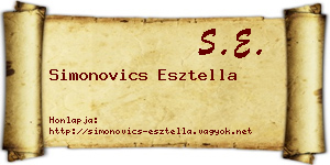 Simonovics Esztella névjegykártya